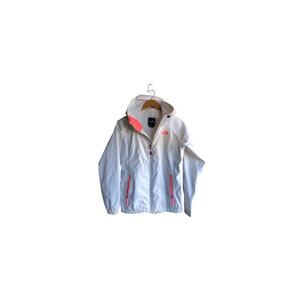 The North Face DryVent Jacket Womens Medium White Pink Hooded Lightweight Rain